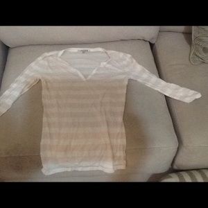 Victoria's Secret Pink & White Striped Shirt Large